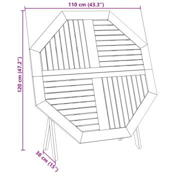 Gartentisch Klappbar Ø110x75 cm Massivholz Akazie