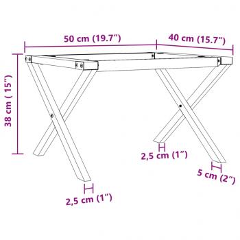 Couchtisch-Gestell in X-Form 50x40x38 cm Gusseisen