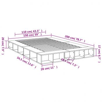 Bettgestell Sonoma-Eiche 150x200 cm Holzwerkstoff