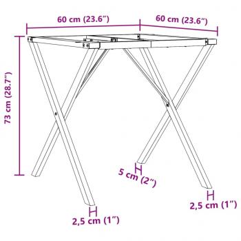 Esstisch-Gestell in X-Form 60x60x73 cm Gusseisen