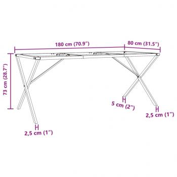 Esstisch-Gestell in X-Form 180x80x73 cm Gusseisen