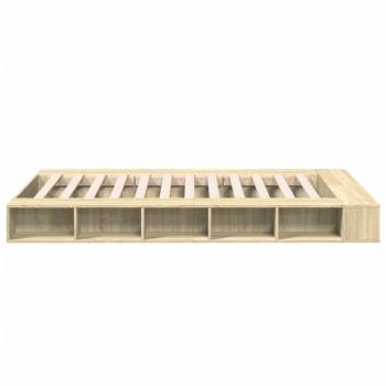 Bettgestell Sonoma-Eiche 135x190 cm Holzwerkstoff