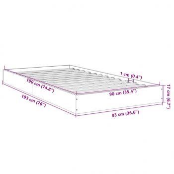 Bettgestell Schwarz 90x190 cm Holzwerkstoff