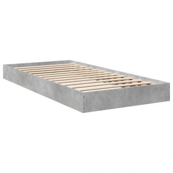 ARDEBO.de - Bettgestell Betongrau 75x190 cm Holzwerkstoff