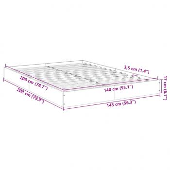 Bettgestell Sonoma-Eiche 140x200 cm Holzwerkstoff