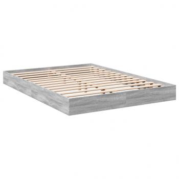 ARDEBO.de - Bettgestell Grau Sonoma 140x190 cm Holzwerkstoff