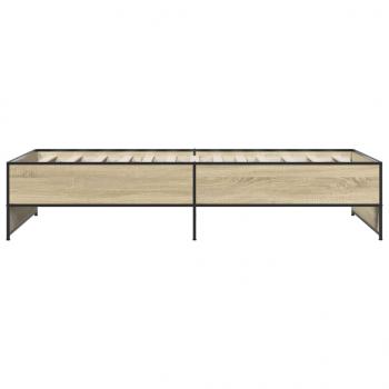 Bettgestell Sonoma-Eiche 90x190 cm Holzwerkstoff und Metall