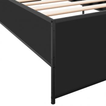 Bettgestell Schwarz 75x190 cm Holzwerkstoff und Metall