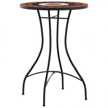 Mosaik-Bistro-Set Terrakottarot und Weiß Eisen und Keramik