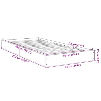 Bettgestell Weiß 90x200 cm Holzwerkstoff