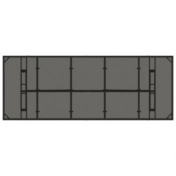 Gartentisch mit Glasplatte Schwarz 240x90x75 cm Poly Rattan