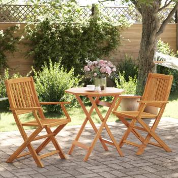 ARDEBO.de - 3-tlg. Bistro-Set Klappbar Massivholz Akazie