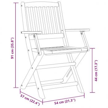 3-tlg. Bistro-Set Klappbar Massivholz Akazie