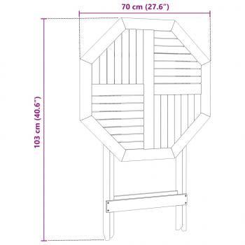 Gartentisch Klappbar Ø70x75 cm Massivholz Akazie