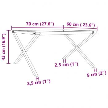 Couchtisch-Gestell in X-Form 70x60x43 cm Gusseisen