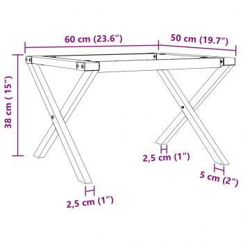 Couchtisch-Gestell in X-Form 60x50x38 cm Gusseisen