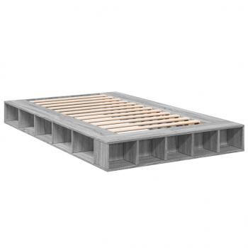 Bettgestell Grau Sonoma 135x190 cm Holzwerkstoff