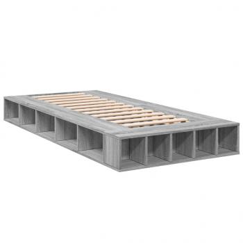 ARDEBO.de - Bettgestell Grau Sonoma 75x190 cm Holzwerkstoff