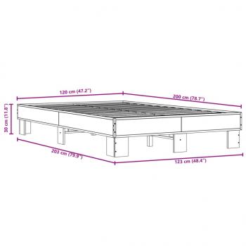 Bettgestell Schwarz 120x200 cm Holzwerkstoff und Metall