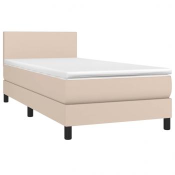 Boxspringbett mit Matratze & LED Cappuccino-Braun 90x190cm