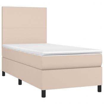 Boxspringbett mit Matratze Cappuccino-Braun 90x190cm Kunstleder