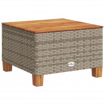 9-tlg. Garten-Sofagarnitur mit Kissen Grau Poly Rattan