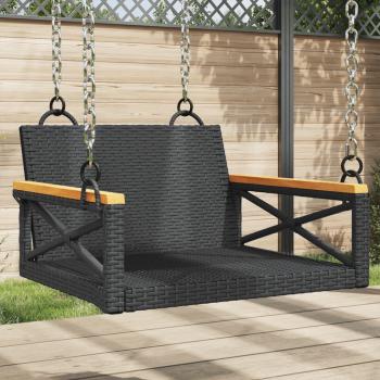 ARDEBO.de - Hängesessel Schwarz 63x62x40 cm Poly Rattan