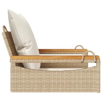 Hängesessel mit Kissen Beige 63x62x40 cm Poly Rattan