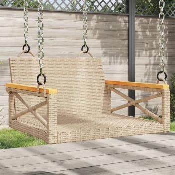 ARDEBO.de - Hängesessel Beige 63x62x40 cm Poly Rattan