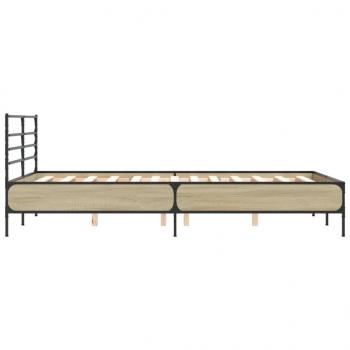 Bettgestell Sonoma-Eiche 140x190 cm Holzwerkstoff und Metall