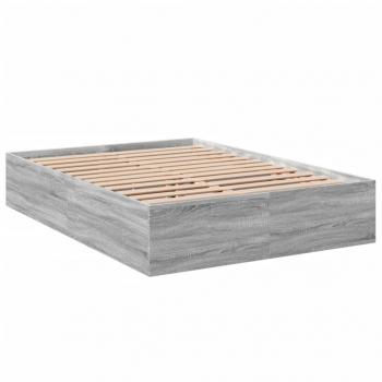 Bettgestell Grau Sonoma 135x190 cm Holzwerkstoff