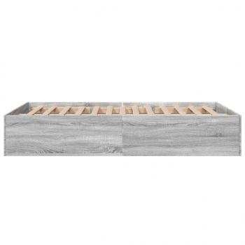 Bettgestell Grau Sonoma 135x190 cm Holzwerkstoff