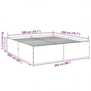 Bettgestell Räuchereiche 200x200 cm Holzwerkstoff