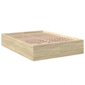 Bettgestell Sonoma-Eiche 135x190 cm Holzwerkstoff