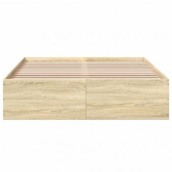 Bettgestell Sonoma-Eiche 135x190 cm Holzwerkstoff