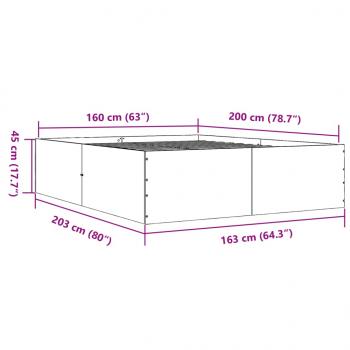 Bettgestell Braun Eichen-Optik 160x200 cm Holzwerkstoff