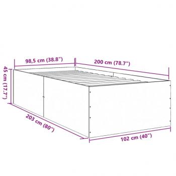 Bettgestell Räuchereiche 100x200 cm Holzwerkstoff