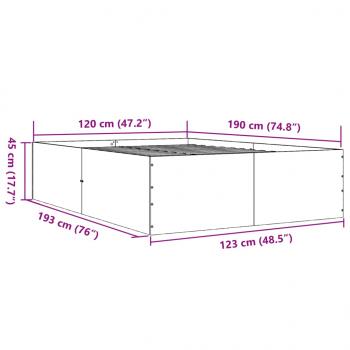 Bettgestell Braun Eichen-Optik 120x190 cm Holzwerkstoff