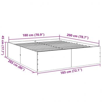 Bettgestell Schwarz 180x200 cm Holzwerkstoff