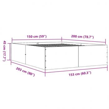 Bettgestell Schwarz 150x200 cm Holzwerkstoff