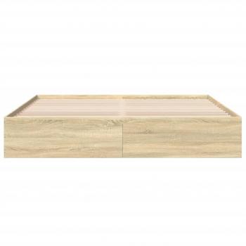 Bettgestell Sonoma-Eiche 200x200 cm Holzwerkstoff