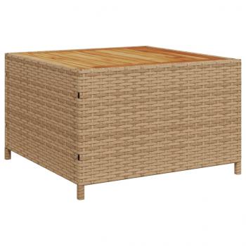 Gartensofa in L-Form mit Tisch und Kissen Beige Poly Rattan