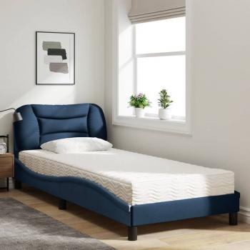 Bett mit Matratze Blau 80x200 cm Stoff