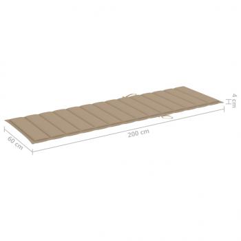 Sonnenliegen-Auflage Beige 200x60x3 cm Oxford-Gewebe