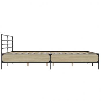 Bettgestell Sonoma-Eiche 180x200 cm Holzwerkstoff und Metall