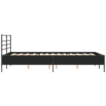 Bettgestell Schwarz 135x190 cm Holzwerkstoff und Metall