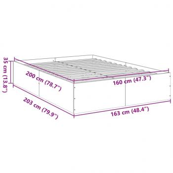 Bettgestell Schwarz 160x200 cm Holzwerkstoff