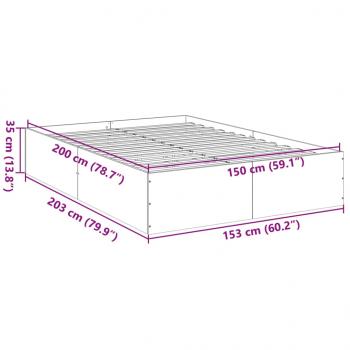 Bettgestell Schwarz 150x200 cm Holzwerkstoff