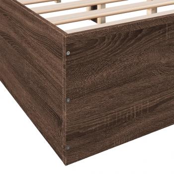 Bettgestell Braun Eichen-Optik 135x190 cm Holzwerkstoff