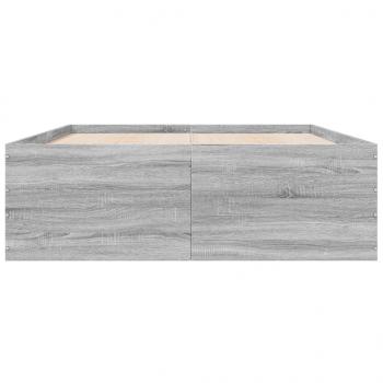 Bettgestell Grau Sonoma 135x190 cm Holzwerkstoff